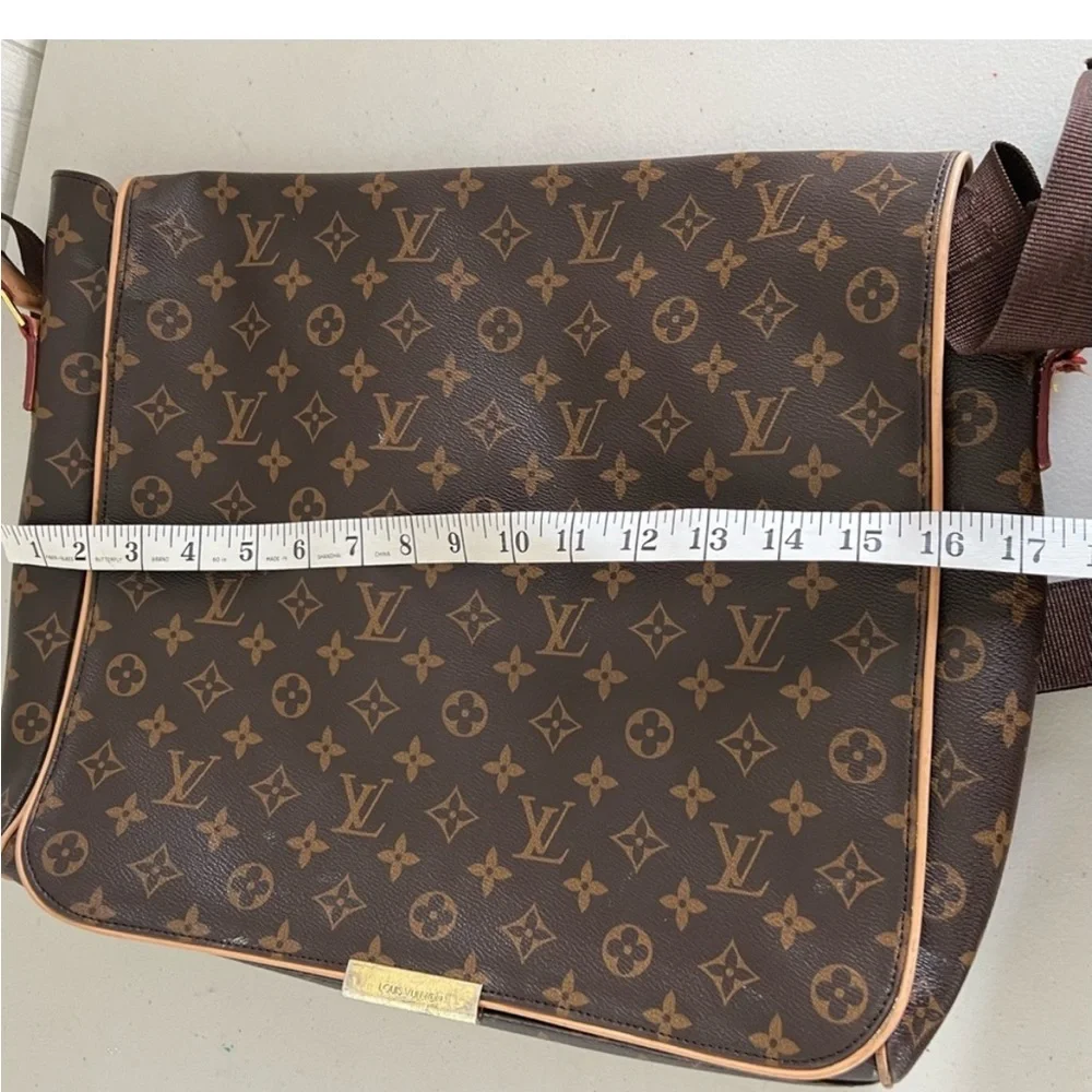 Louis Vuitton Brown Monogram Messenger Bag with Gold Hardware